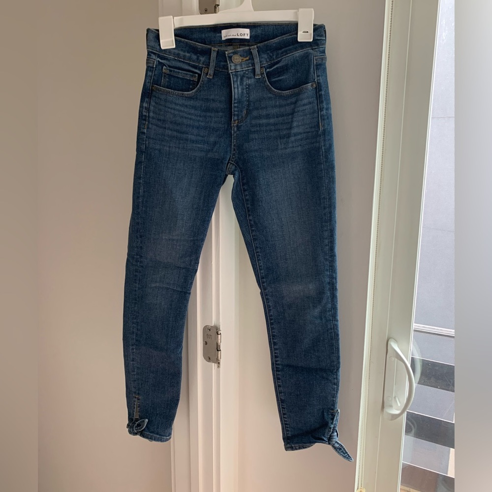 Loft jeans with tie at the bottom